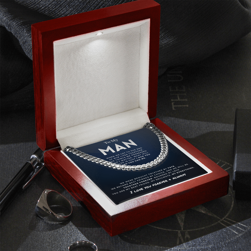 My Man - Better Person - Cuban Link Chain | Anniversary Gift for Husband, for Boyfriend, for Fiancé, Valentine's Day for Him 0128f