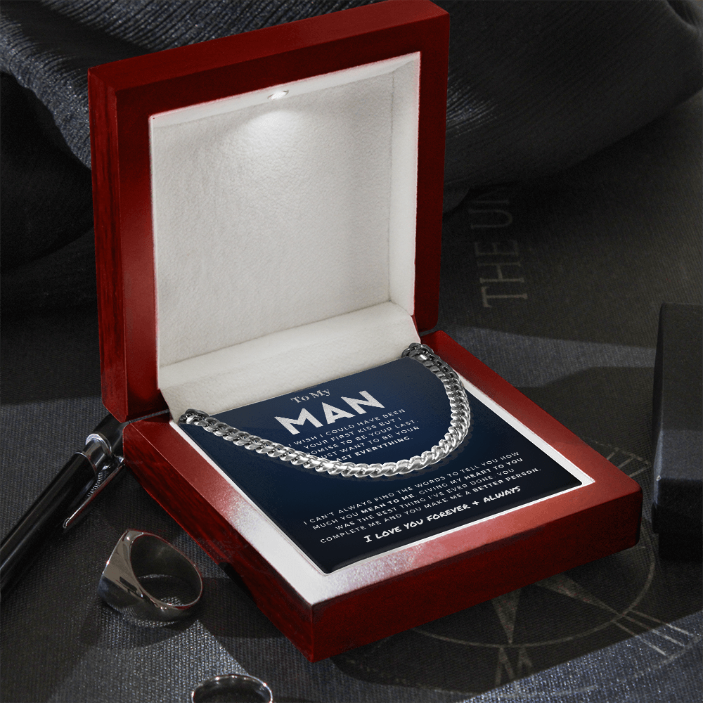 My Man - Better Person - Cuban Link Chain | Anniversary Gift for Husband, for Boyfriend, for Fiancé, Valentine's Day for Him 0128c