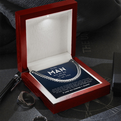My Man - Better Person - Cuban Link Chain | Anniversary Gift for Husband, for Boyfriend, for Fiancé, Valentine's Day for Him 0128l