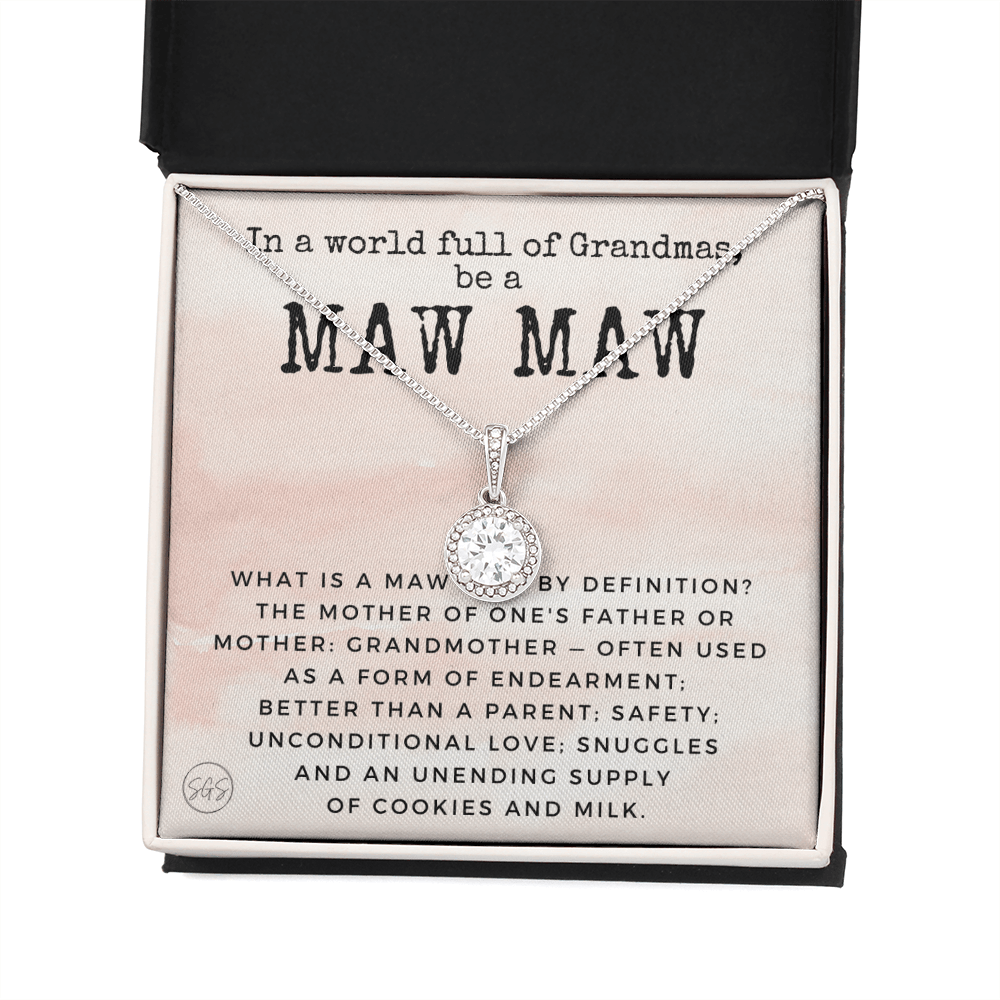 Gift for Maw Maw | Grandmother Nickname, Grandma, Mother's Day Necklace, Birthday, Get Well, Missing You, Maw Maw Definition, Christmas, From Family Grandkids  Granddaughter Grandson 1118cE