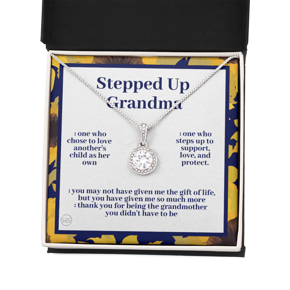 Stepped Up Grandma | Mother's Day Gift for Bonus Grandmother, Grand Mother, From Granddaughter, Second Mama, Foster Grandma Birthday 0419fE
