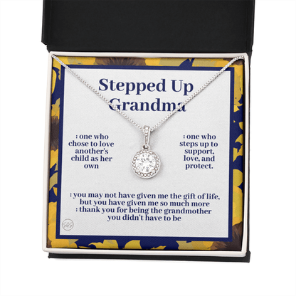Stepped Up Grandma | Mother's Day Gift for Bonus Grandmother, Grand Mother, From Granddaughter, Second Mama, Foster Grandma Birthday 0419fE