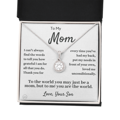 Mom - Loved Mother - Necklace | Gift for Mother From Son, Mother's Day Necklace, I'll Always Be Your Little Boy, Mom and Son, Eternal Hope