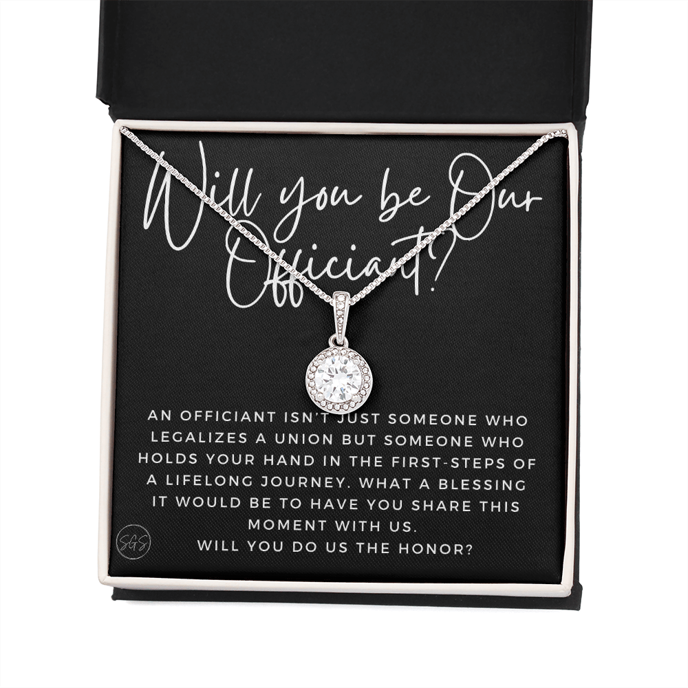 Wedding Officiant Proposal Gift | Will You Marry Us? Will You Be Our Officiant? For Friends, Best Friend Bestie Necklace Bridal Party 0817cE