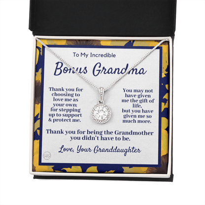 Stepped Up Grandma | Mother's Day Gift for Bonus Grandmother, Grand Mother, From Granddaughter, Second Mama, Foster Grandma Birthday 0419gE