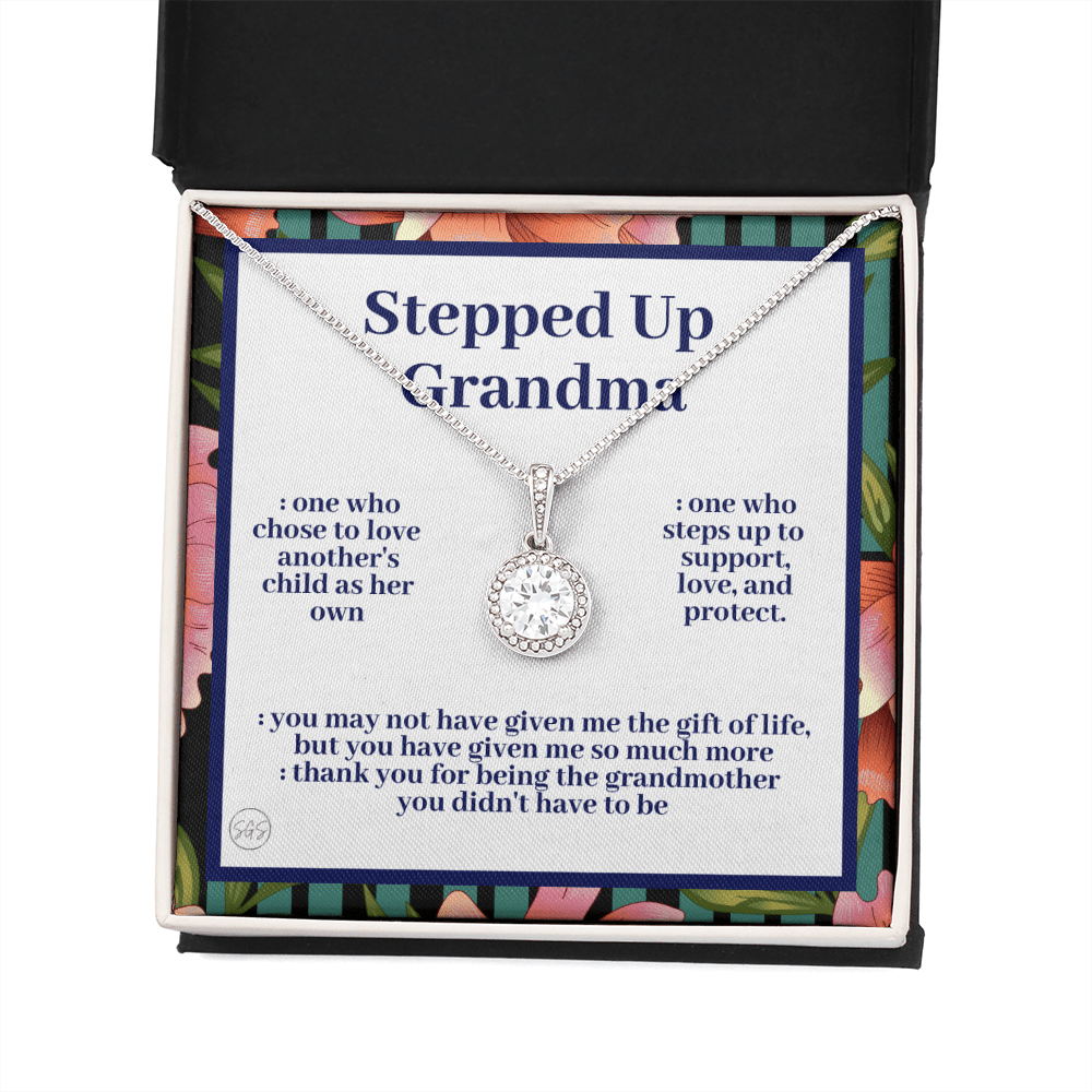 Stepped Up Grandma | Mother's Day Gift for Bonus Grandmother, Grand Mother, From Granddaughter, Second Mama, Foster Grandma Birthday 0419hE