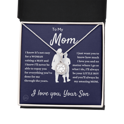 Mom - Always My Mother - Eternal Hope Necklace | Gift for Mother From Son, Mother's Day Present , I'll Always Be Your Little Boy