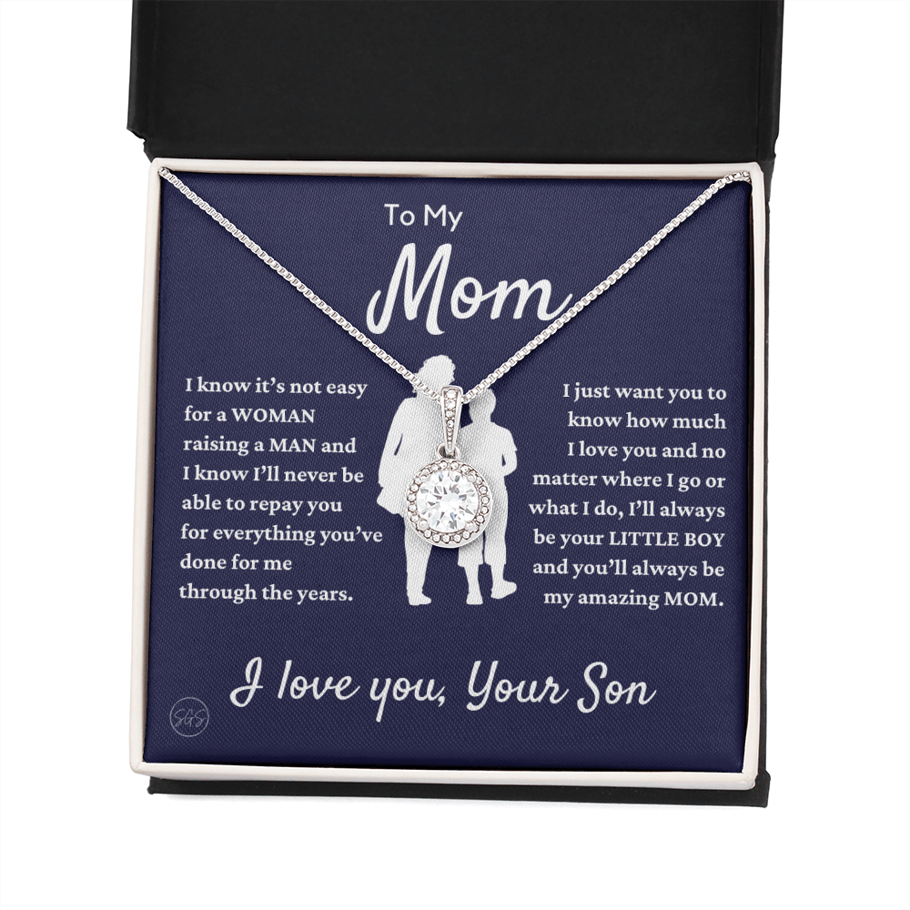 Mom - Precious Mom - Love Necklace | Gift for Mother From Son, Mother's Day Necklace, I'll Always Be Your Little Boy, Mom Birthday, Eternal