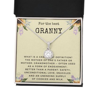 Gift for Granny | Grandmother Nickname, Grandma, Mother's Day Necklace, Birthday, Get Well, Missing You, Granny Definition, Christmas, From Family Grandkids  Granddaughter Grandson 1118dE