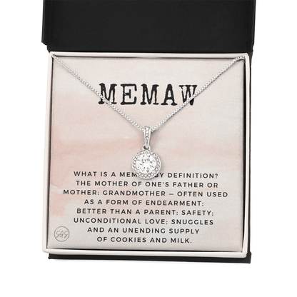 Gift for Memaw | Grandmother Nickname, Grandma, Mother's Day Necklace, Birthday, Get Well, Missing You, Memaw Definition, Christmas, From Family Grandkids  Granddaughter Grandson 1118bE