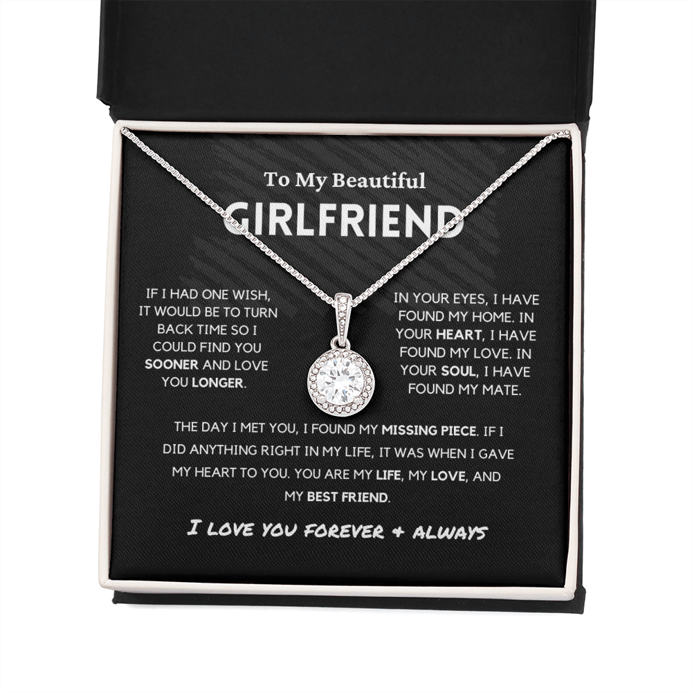 Soulmate - Missing Piece - Eternal Hope Necklace | Romantic Gift for Wife, Fiancé, Girlfriend, Valentine's Day Present 0201dE