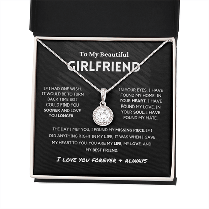Soulmate - Missing Piece - Eternal Hope Necklace | Romantic Gift for Wife, Fiancé, Girlfriend, Valentine's Day Present 0201dE