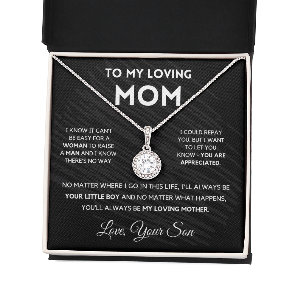 Gift For Mom from Son - I'll Always Be Your Little Boy - Love Knot Necklace | Gift for Mother's Day From Son, Mom Birthday Present M2E