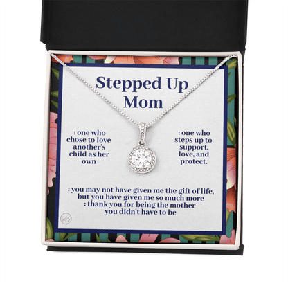 Stepped Up Mom | Mother's Day Gift for Stepmom, Bonus Mom, Stepmother, Grandma, Second Mama, From Step Daughter Son, Birthday, Foster 0317gE