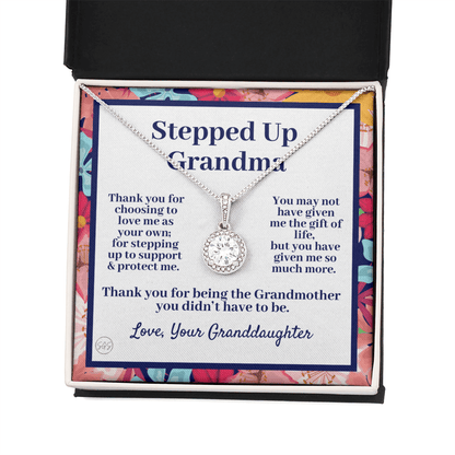 Stepped Up Grandma | Mother's Day Gift for Bonus Grandmother, Grand Mother, From Granddaughter, Second Mama, Foster Grandma Birthday 0419eE