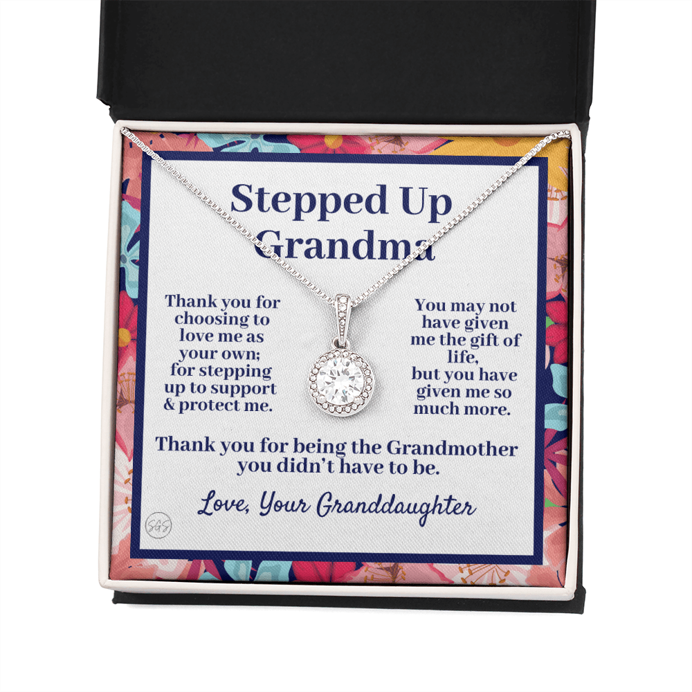 Stepped Up Grandma | Mother's Day Gift for Bonus Grandmother, Grand Mother, From Granddaughter, Second Mama, Foster Grandma Birthday 0419eE
