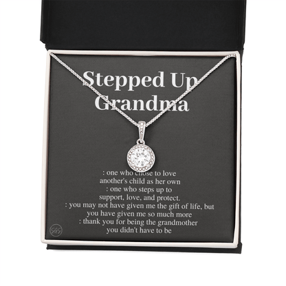 Stepped Up Grandma | Mother's Day Gift for Bonus Grandmother, Grand Mother, From Granddaughter, Second Mama, Foster Grandma Birthday 0419bE