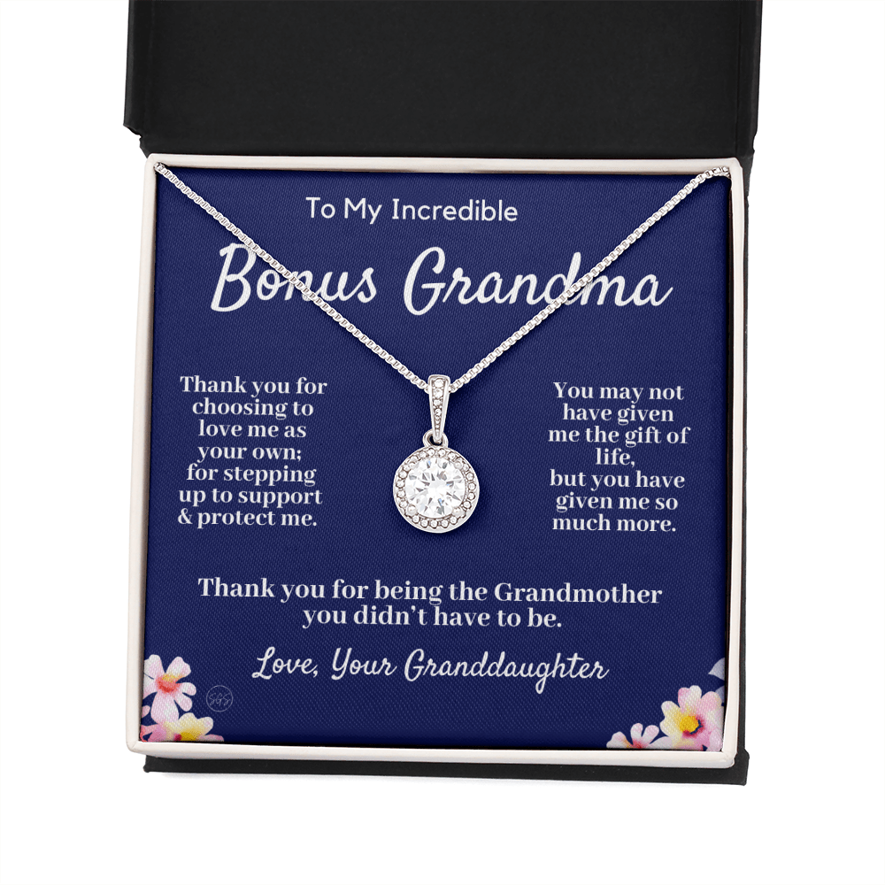 Stepped Up Grandma | Mother's Day Gift for Bonus Grandmother, Grand Mother, From Granddaughter, Second Mama, Foster Grandma Birthday 0419aE