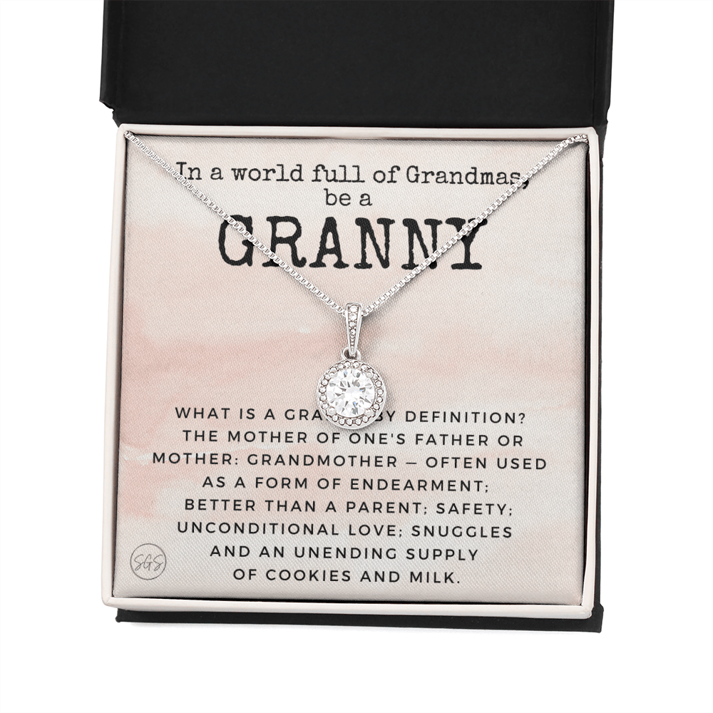 Gift for Granny | Grandmother Nickname, Grandma, Mother's Day Necklace, Birthday, Get Well, Missing You, Granny Definition, Christmas, From Family Grandkids  Granddaughter Grandson 1118cE