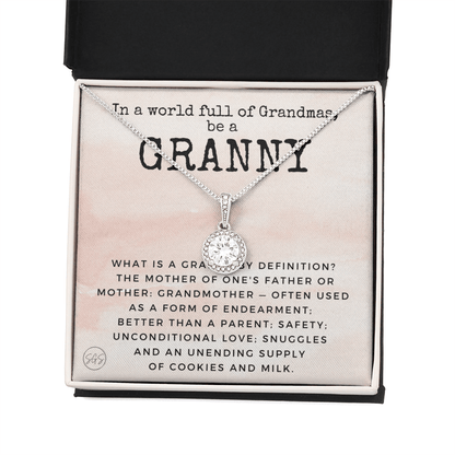 Gift for Granny | Grandmother Nickname, Grandma, Mother's Day Necklace, Birthday, Get Well, Missing You, Granny Definition, Christmas, From Family Grandkids  Granddaughter Grandson 1118cE