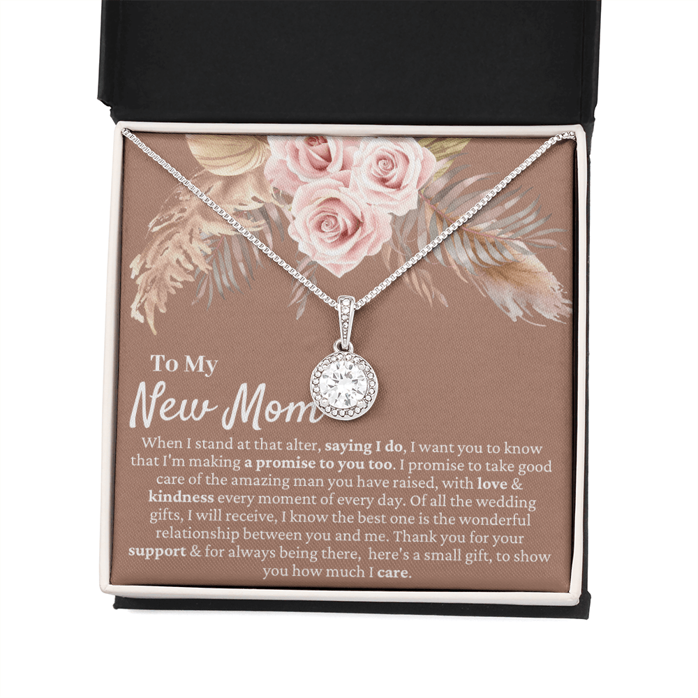 Mother in Law Wedding Gift from Bride - Mother of the Groom Necklace, Sentimental Future Mother-in-Law, Pampas Grass & Desert Rose