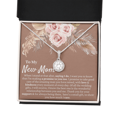 Mother in Law Wedding Gift from Bride - Mother of the Groom Necklace, Sentimental Future Mother-in-Law, Pampas Grass & Desert Rose