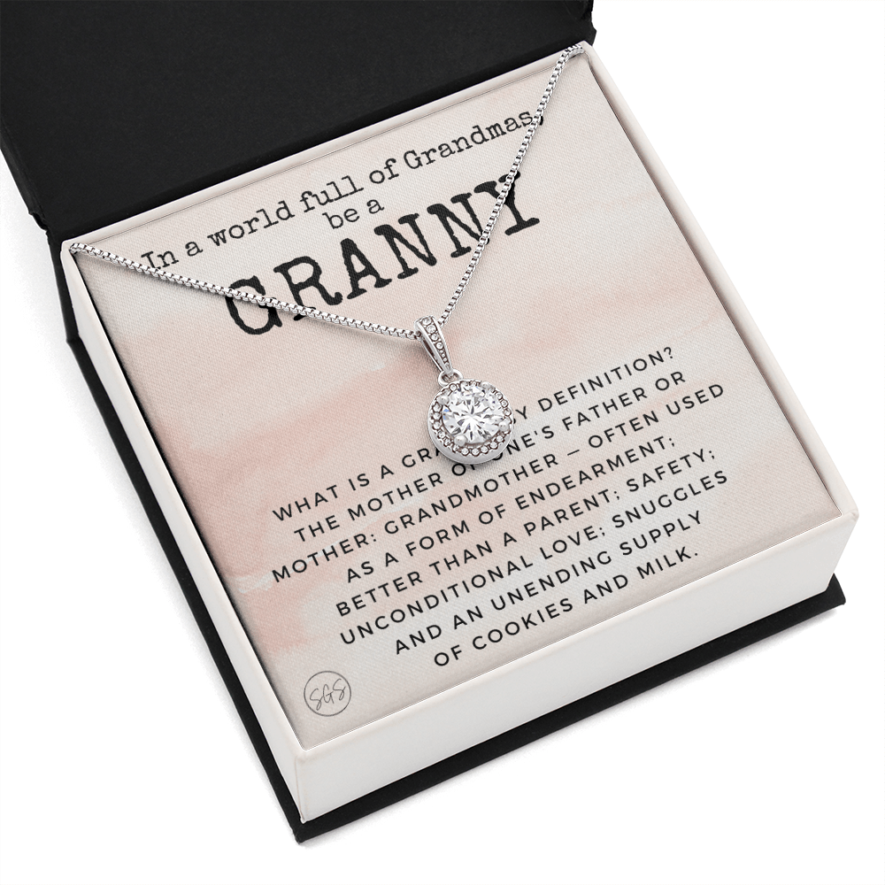 Gift for Granny | Grandmother Nickname, Grandma, Mother's Day Necklace, Birthday, Get Well, Missing You, Granny Definition, Christmas, From Family Grandkids  Granddaughter Grandson 1118cE