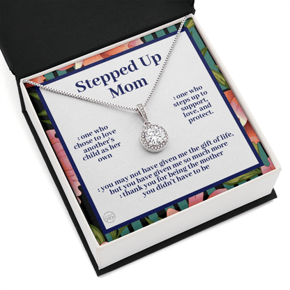 Stepped Up Mom | Mother's Day Gift for Stepmom, Bonus Mom, Stepmother, Grandma, Second Mama, From Step Daughter Son, Birthday, Foster 0317gE