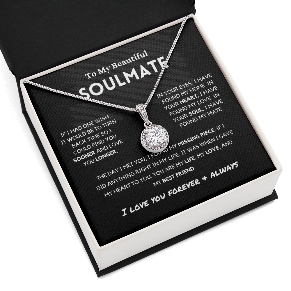 Soulmate - Missing Piece - Eternal Hope Necklace | Romantic Gift for Wife, Fiancé, Girlfriend - Anniversary Gift, Valentine's Day Present
