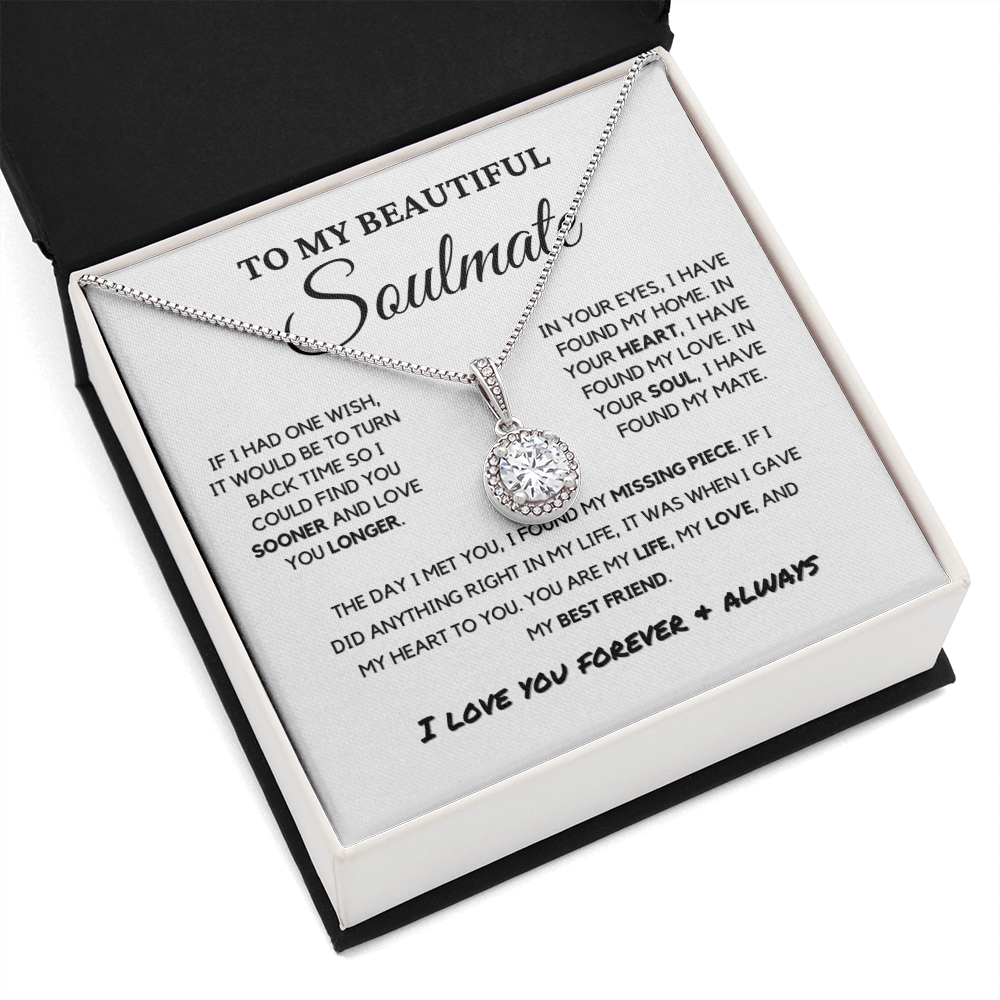 Soulmate - Missing Piece - Eternal Hope Necklace | Romantic Gift for Wife, Fiancé, Girlfriend, Valentine's Day Present 0201bE