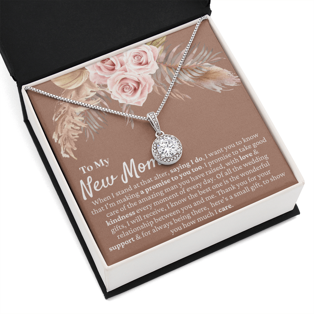 Mother in Law Wedding Gift from Bride - Mother of the Groom Necklace, Sentimental Future Mother-in-Law, Pampas Grass & Desert Rose
