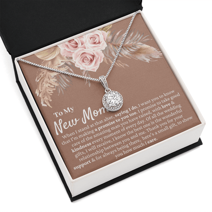 Mother in Law Wedding Gift from Bride - Mother of the Groom Necklace, Sentimental Future Mother-in-Law, Pampas Grass & Desert Rose