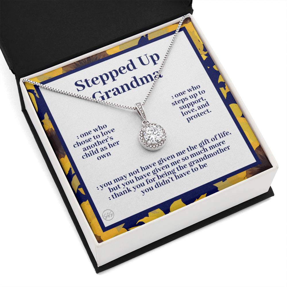 Stepped Up Grandma | Mother's Day Gift for Bonus Grandmother, Grand Mother, From Granddaughter, Second Mama, Foster Grandma Birthday 0419fE