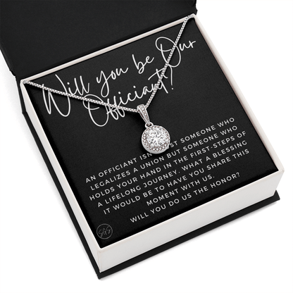 Wedding Officiant Proposal Gift | Will You Marry Us? Will You Be Our Officiant? For Friends, Best Friend Bestie Necklace Bridal Party 0817cE