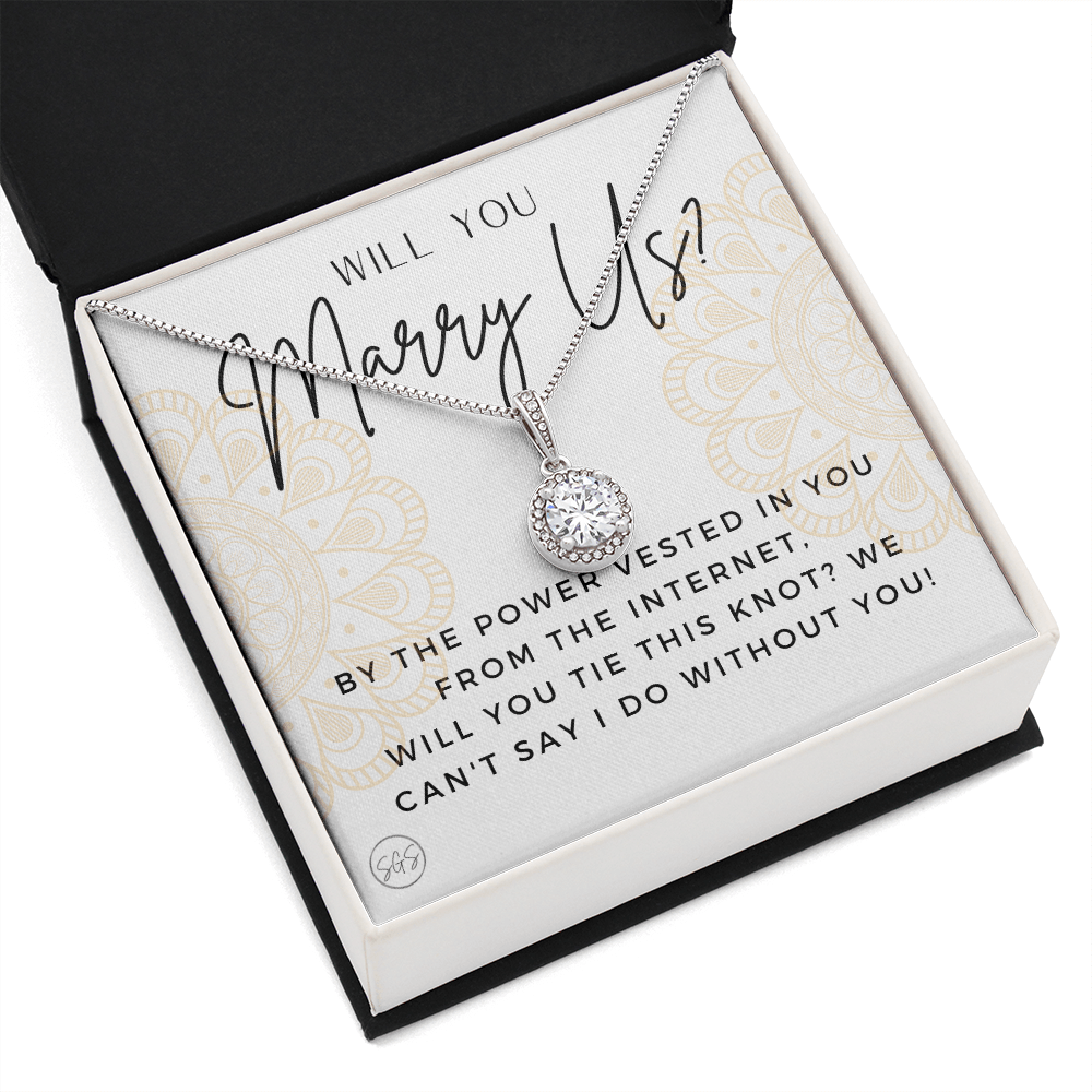 Wedding Officiant Proposal Gift | Will You Marry Us? Will You Be Our Officiant? For Friends, Best Friend Bestie Necklace Bridal Party 0817hE