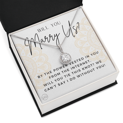 Wedding Officiant Proposal Gift | Will You Marry Us? Will You Be Our Officiant? For Friends, Best Friend Bestie Necklace Bridal Party 0817hE