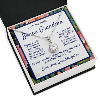 Stepped Up Grandma | Mother's Day Gift for Bonus Grandmother, Grand Mother, From Granddaughter, Second Mama, Foster Grandma Birthday 0419iE