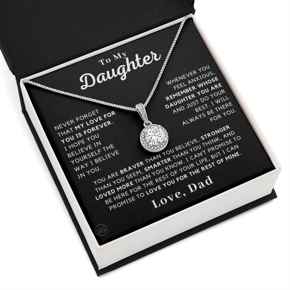 Daughter - Believe In Yourself - Love Knot Necklace | Gift to Daughter from Dad, Daughter Necklace Love Dad, Christmas Birthday Gift for Her