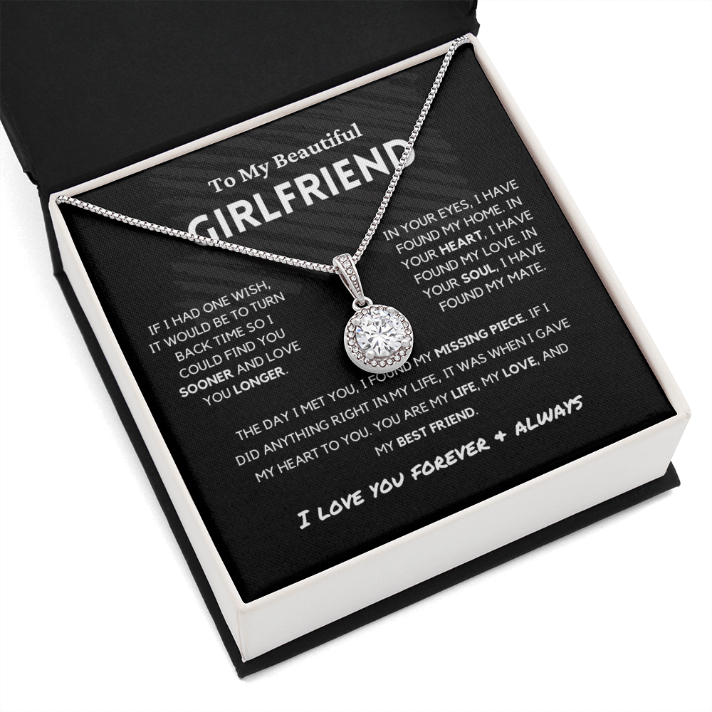 Soulmate - Missing Piece - Eternal Hope Necklace | Romantic Gift for Wife, Fiancé, Girlfriend, Valentine's Day Present 0201dE