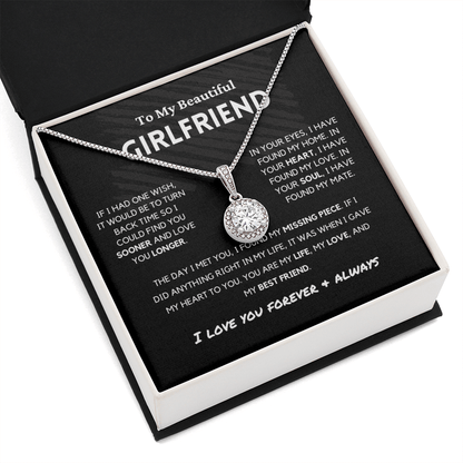 Soulmate - Missing Piece - Eternal Hope Necklace | Romantic Gift for Wife, Fiancé, Girlfriend, Valentine's Day Present 0201dE
