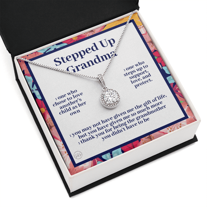 Stepped Up Grandma | Mother's Day Gift for Bonus Grandmother, Grand Mother, From Granddaughter, Second Mama, Foster Grandma Birthday 0419dE