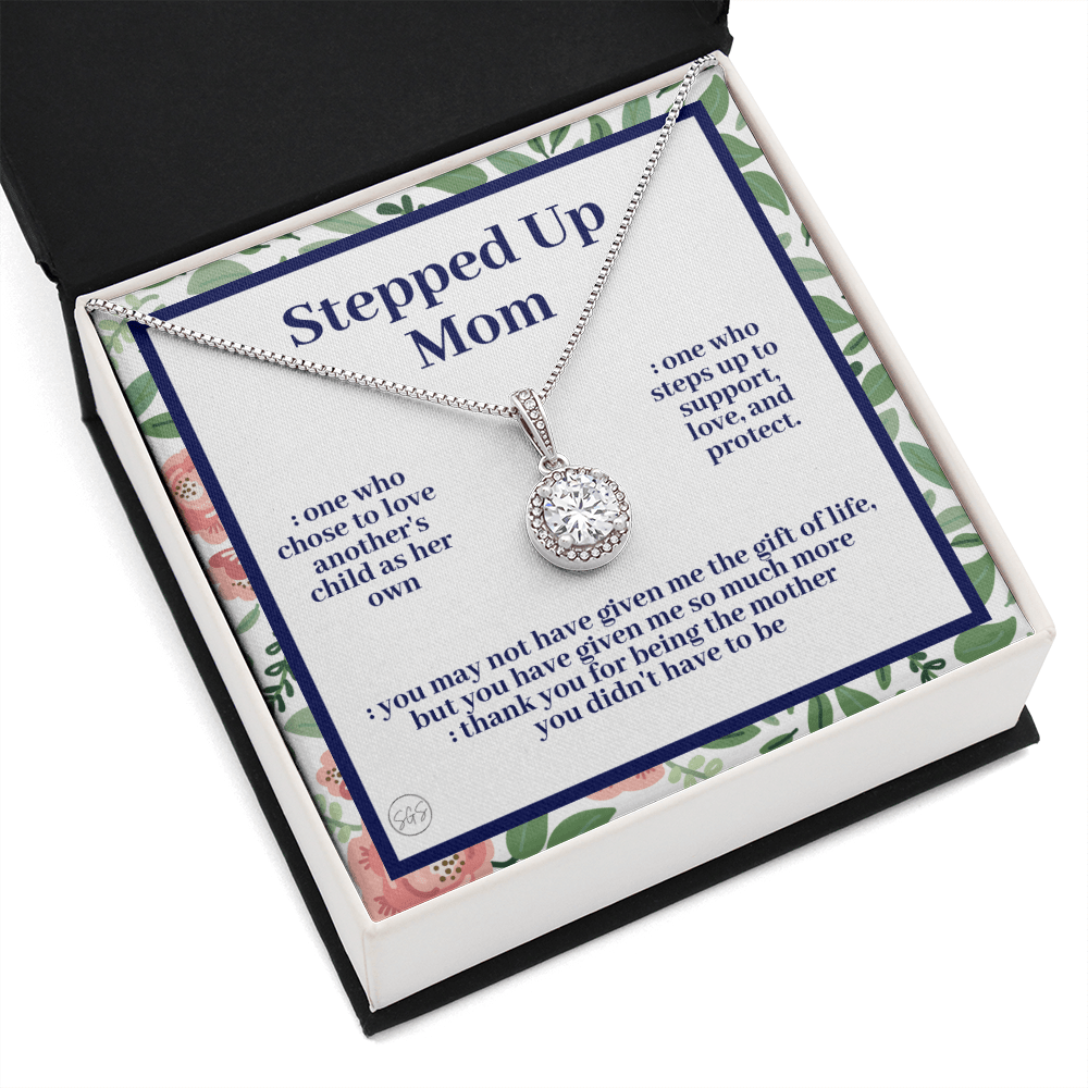 Stepped Up Mom | Mother's Day Gift for Stepmom, Bonus Mom, Stepmother, Grandma, Second Mama, From Step Daughter Son, Birthday, Foster 0317iE