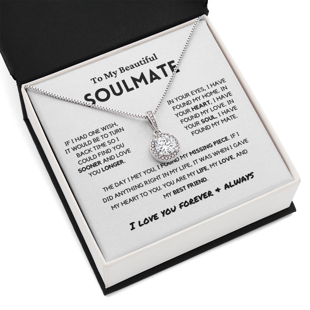 Soulmate - Missing Piece - Eternal Hope Necklace | Romantic Gift for Wife, Fiancé, Girlfriend, Valentine's Day Present 0201aE