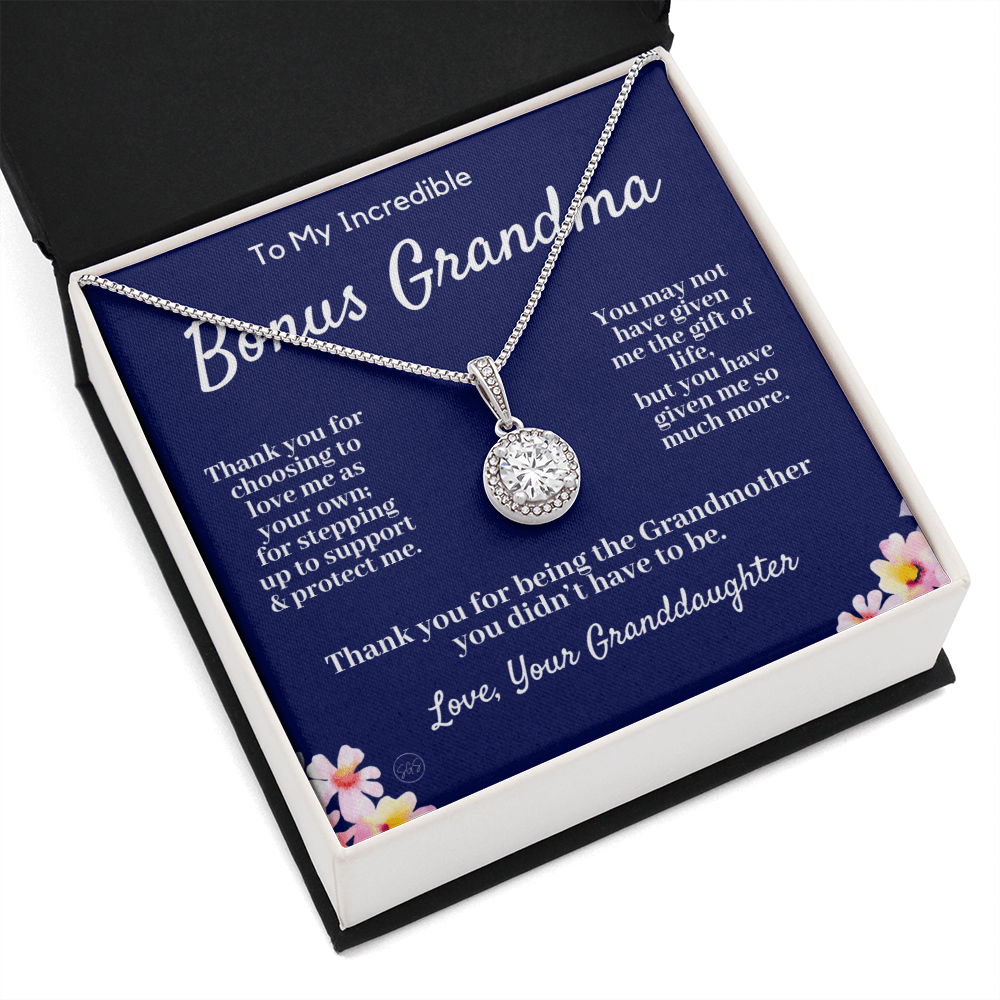 Stepped Up Grandma | Mother's Day Gift for Bonus Grandmother, Grand Mother, From Granddaughter, Second Mama, Foster Grandma Birthday 0419aE