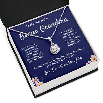 Stepped Up Grandma | Mother's Day Gift for Bonus Grandmother, Grand Mother, From Granddaughter, Second Mama, Foster Grandma Birthday 0419aE