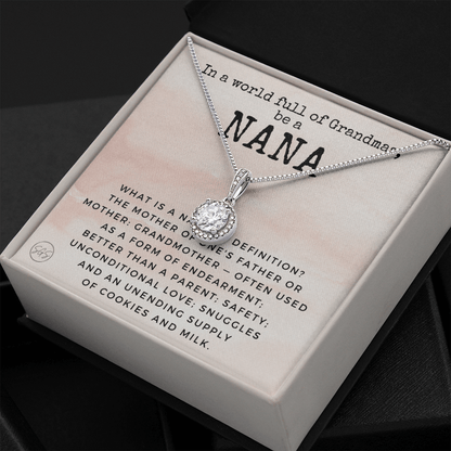 Gift for Nana | Grandmother Nickname, Grandma, Mother's Day Necklace, Birthday, Get Well, Missing You, Nana Definition, Christmas, From Family Grandkids  Granddaughter Grandson 1118cE