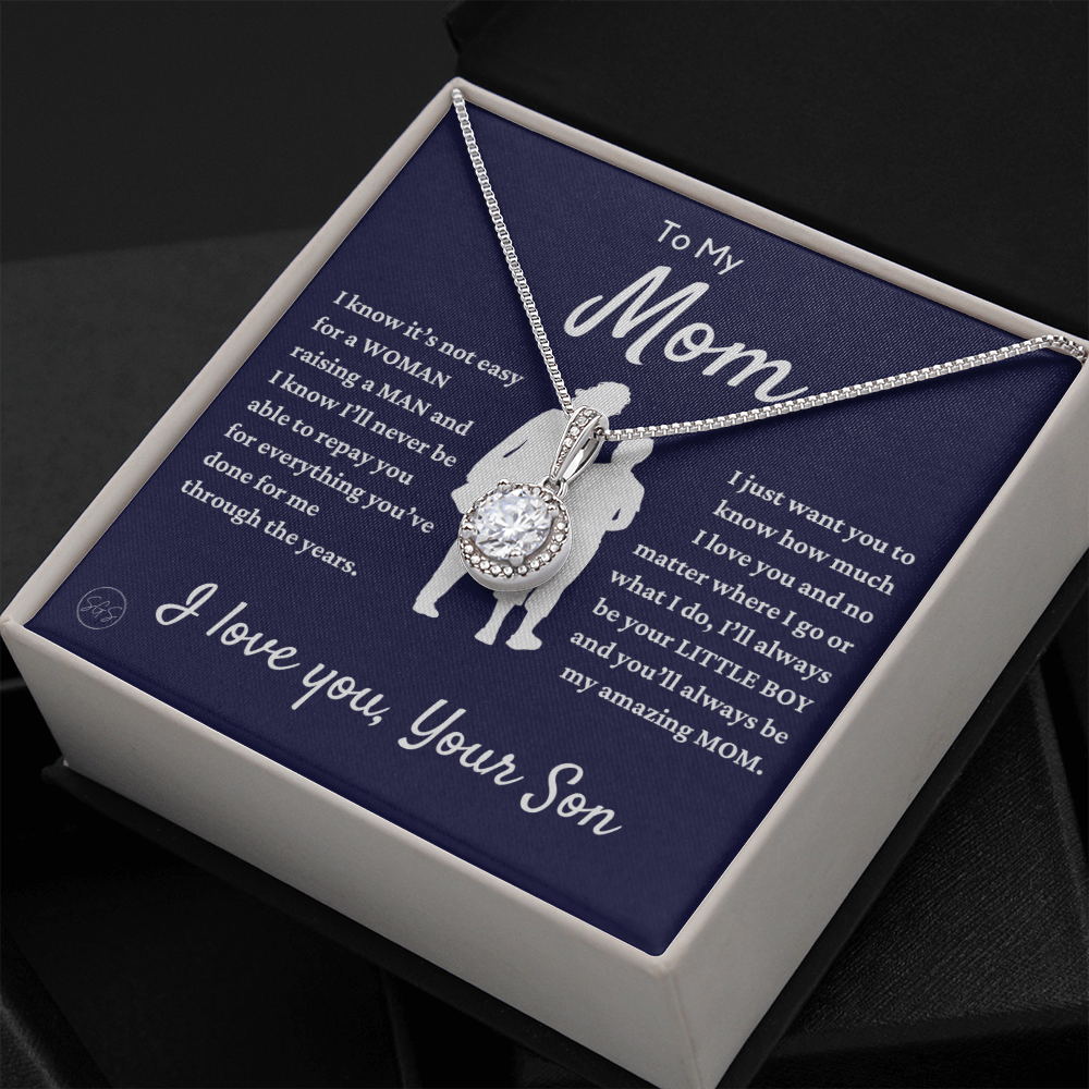 Mom - Precious Mom - Love Necklace | Gift for Mother From Son, Mother's Day Necklace, I'll Always Be Your Little Boy, Mom Birthday, Eternal