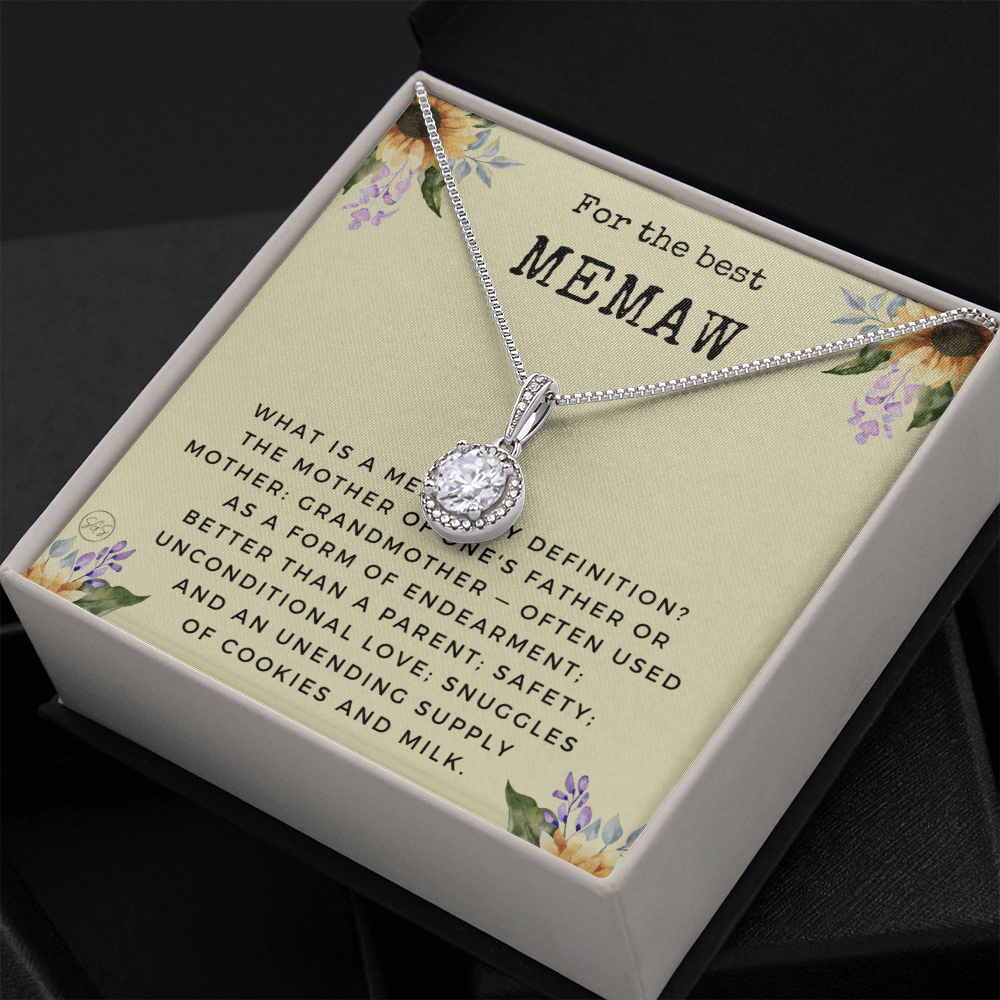 Gift for Memaw | Grandmother Nickname, Grandma, Mother's Day Necklace, Birthday, Get Well, Missing You, Memaw Definition, Christmas, From Family Grandkids  Granddaughter Grandson 1118dE