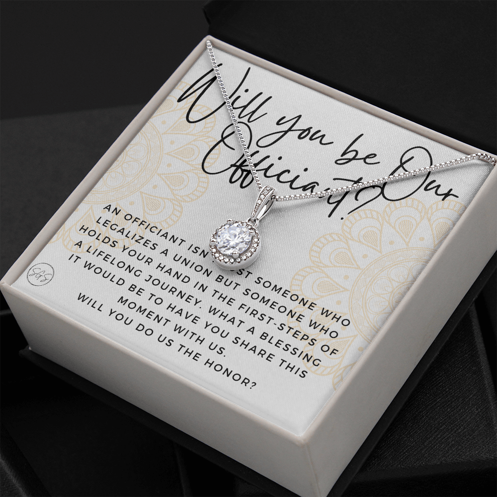 Wedding Officiant Proposal Gift | Will You Marry Us? Will You Be Our Officiant? For Friends, Best Friend Bestie Necklace Bridal Party 0817aE