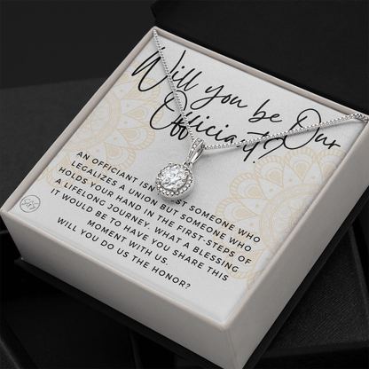 Wedding Officiant Proposal Gift | Will You Marry Us? Will You Be Our Officiant? For Friends, Best Friend Bestie Necklace Bridal Party 0817aE
